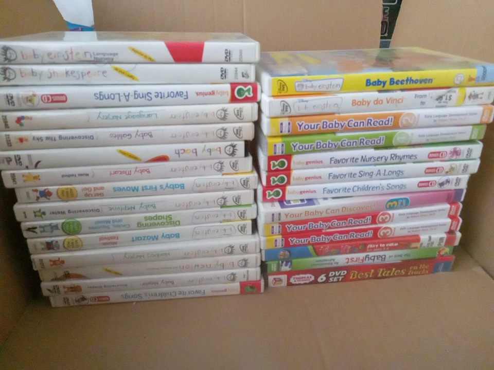 Lot Of 28 Baby Einstein DVDS AND BABY GENIUS / LEARN TO READ LOT ! TRL4#157 Foto 1 de 4
