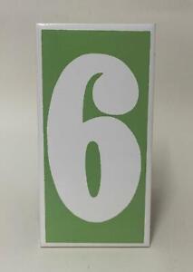 Design Council London 1960s 70s Pottery Number Tile No. 6 / 9 Lime Green & White
