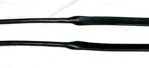 FSS ROLLED CURB Reins Round Sewn SMOOTH PLAIN Leather Dressage Bridle Double 1/2 - Picture 1 of 13