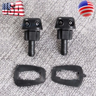 2pc New Plastic Car Auto Window Windshield Washer Spray Sprayer Nozzle Black Top - Image 1 of 4