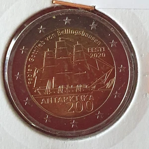 2 € COMMEMORATIVE ESTONIE 2020 - 200 ANS DE LA 1ère EXPEDITION EN ANTARTIQUE - Imagen 1 de 2