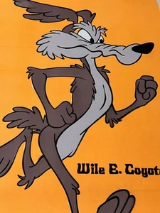 Vintage Wile E Coyote 1970's Poster RARE Black Light Poster Looney Tunes 23”x35” - Picture 1 of 9