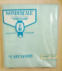 Nuevo en paquete ~ Hoja plana completa/doble vintage Wondercale de Springmaid hecha en EE. UU. ~ Aqua - Imagen 1 de 2