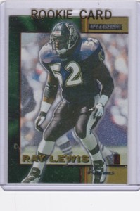 RAY LEWIS ROOKIE CARD Baltimore Ravens 1996 RC NFL Lasers Football $$ NFL HOFer!