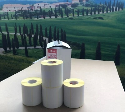 4 ROTOLI ETICHETTE TERMICHE ADESIVE 100 X 50 FORO40 ROTOLO DA ETICHETTE 950 - Immagine 1 di 2