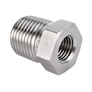 FITOK 316 SS Reducing Bushing 3/4 MNPT x 1/4 FNPT, SS-PRB-NS12-NS4 - Picture 1 of 3