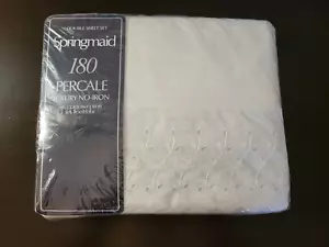 Springmaid 180 Percale Tiara Lace White Double Sheet Set (NEW) PSJ - Picture 1 of 6