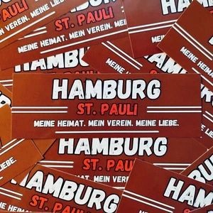 100x St. Pauli Sticker/ Aufkleber 'Hamburg'/ Fanartikel/ 14,8x5,0 cm/ wetterfest - Bild 1 von 2