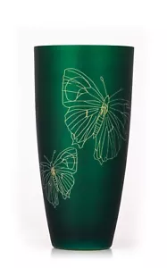 Vase Meadow Smaragdgrün matt Goldmetallic Kristallglas 300 mm - Bild 1 von 2