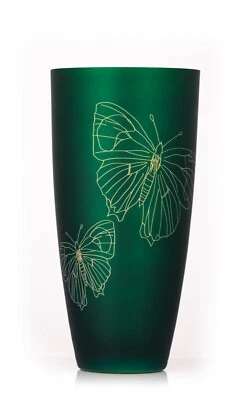 Vase Meadow Smaragdgrün matt Goldmetallic Kristallglas 300 mm - Bild 1 von 2