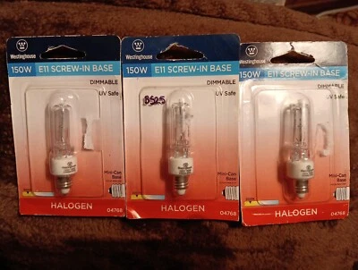3 Westinghouse 150W E11 Mini Candelabra Base Dimmable Bulbs - Image 1 of 3