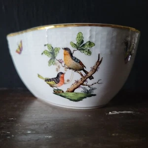 Herend Rothschild Birds Bowl Insects Butterfly Pattern #6000 RO, 5 Inches *Read - Picture 1 of 9