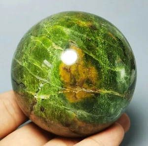 Amazing Green Opal Pattern Sphere Ball Reiki Gem Stone Madagascar - Picture 1 of 10