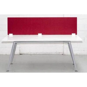Desk Partition Office Furniture Workstation Divider White Clamp Brackets 1800mm - Picture 1 of 1