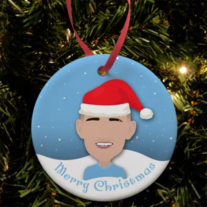 Phil Foden City Weihnachtsbaum Keramik Deko Kugel Mann Nikolausmütze - Bild 1 von 1