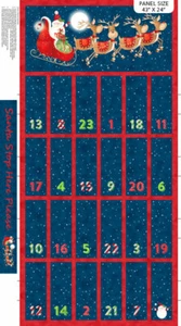 Santa Stop Here Advent Calendar Fabric Panel Northcott Karen Tye - Picture 1 of 1