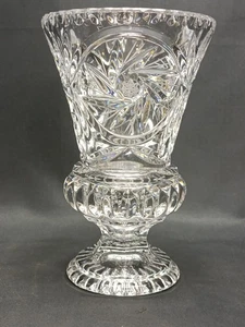 Kristall Pinwheel schwere Blumenvase ungewöhnliche Urnenform Unikat Vintage MCM sehr guter Zustand - Bild 1 von 14