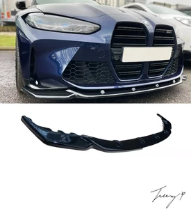 BMW M4 G82 / M3 G80 2020+ SPOILER ANTERIORE SPLITTER LABBRO NERO LUCIDO BODYKIT - Foto 1 di 6