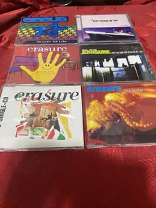 ERASURE 6 CD Singles Lot Breath Of Love, Chains Of Love, Make Me Smile - Imagen 1 de 2