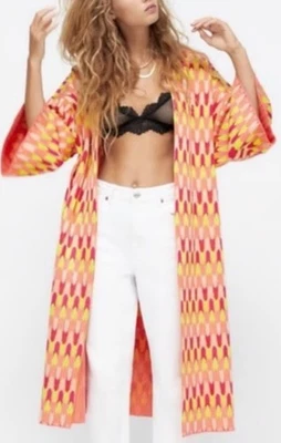 Plumero Kimono Tejido Jacquard Multicolor Edición Limitada ZARA Talla L 6771/129/33 Foto 1 de 4