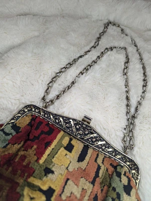 Cartera alfombra colorida tapiz vintage terciopelo beso bloqueo cadena mango boho Foto 1 de 4