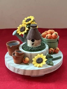 FALL THEMED SUNFLOWER PEACHES LEAVE ON WHILE BURNING CANDLE CAPPER TOPPER - Picture 1 of 11