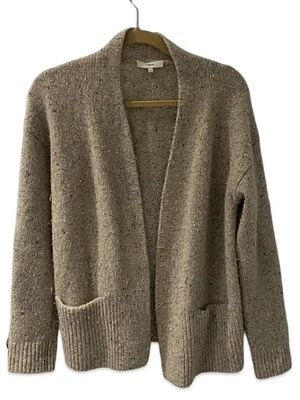 Cárdigan Suéter Vince Beige Lana Nylon Mezcla Alpaca XS Frente Abierto Tejido  Foto 1 de 4