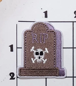 Headstone Graveyard Patch Halloween Embroidered Costume Cosplay Upcycle - Picture 1 of 1