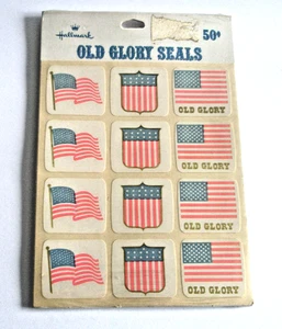 Pegatinas vintage de 48 sellos antiguos de gloria bandera americana hechas en EE. UU. NOS - Imagen 1 de 3