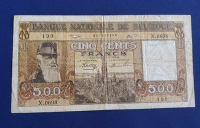 Banknote World Paper Money Belgium 500 Francs 1945 P-127a   Fine - Image 1 of 4