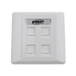 Quad Data Wall Outlet Plaque frontale 4 ports RJ45/RJ11 Ethernet prise réseau - Photo 1/5