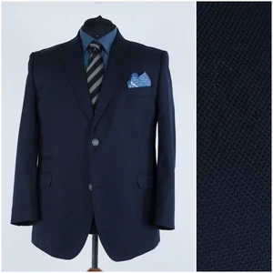 Mens Dark Blue Blazer 50R UK Size WALBUSCH Wool Sport Coat Jacket - Picture 1 of 13