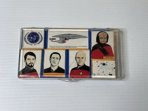 Star Trek Next Generation Rubber Stamp Set Vintage 1991 Picard Worf Riker - Bild 1 von 2