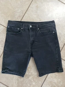 Levi 405 Denim Stretch Jean Shorts Men Size 34"x9" Black   - Picture 1 of 4