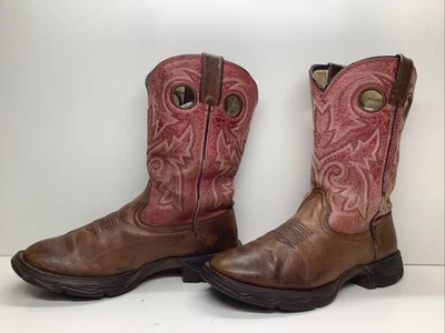 女士 DURANGO 牛仔方头深棕色靴子 7 M 码 — 第 1/4 张图片