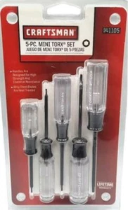 CRAFTSMAN 5 pc Mini TORX Screwdriver SET T5, T6, T7, T8, T9 Alloy Steel Blades - Picture 1 of 2