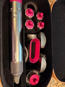 Dyson Airwrap HS01 hair styler Fushia/Nickel ALL attachments with storage box - Picture 1 of 7