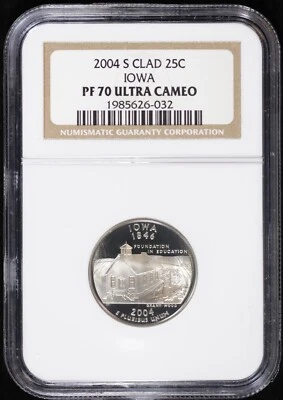 2004-S Proof Iowa IA State Quarter NGC PF 70 Ultra Cameo PR Washington 25c - Image 1 of 4