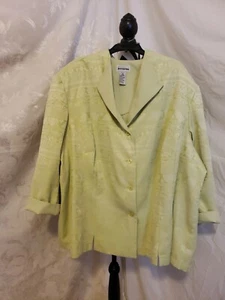 Perception womens size 34 top 30 pants lime green textured top pant suit - Picture 1 of 10