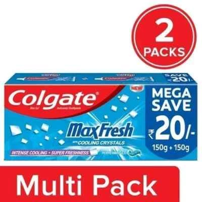 Colgate Max Fresh Anticavity Gel Toothpaste Peppermint Ice | 2 x 300g Saver Pack - Image 1 of 4