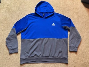 Adidas Polyester Long Sleeve Colorblock Hoodie Hooded Pullover Sweatshirt 2XL - Picture 1 of 5