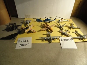 LARGE LOT OF TOYS 6-DIECAST PLANES 4-PULL BACK PLANES PLASTIC 3-HELICOPTERS - Picture 1 of 20