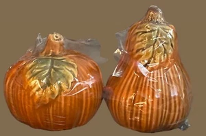 Set Kürbis Patch Salz und Pfefferstreuer Keramik Herbst Erntedank Küche - Bild 1 von 1