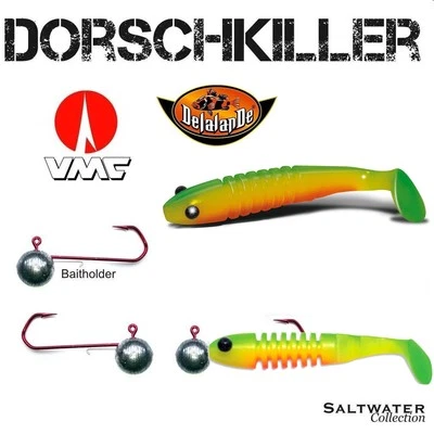 DORSCHKILLER - SET DELALANDE SKELETON Fire Tiger + VMC BAITHOLDER 6/0 140 g - Bild 1 von 2