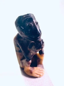 Antiker handgeschnitzter Hartstein Nephrit Affe Netsuke 19.Jahrhundert - Bild 1 von 5