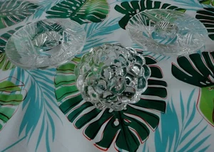 3 Mint Orrefors Sweden Glass 2 Round Discus Hellstein 1 Raspberry Nilsson Votive - Picture 1 of 9