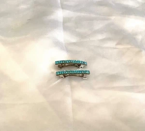 Set of 2 extra small rhinestone ribbon French barrettes..you pick colors - Picture 1 of 7