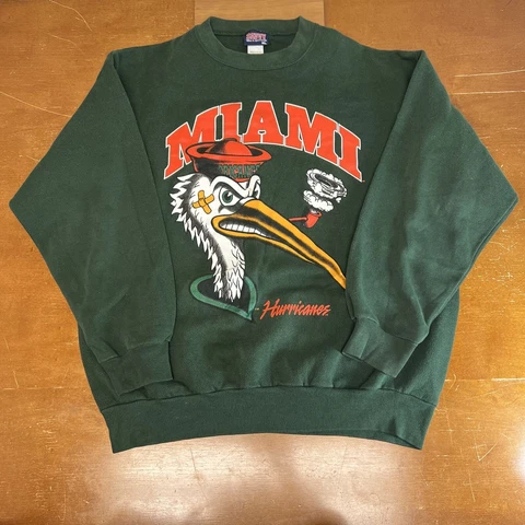 Vintage Miami Hurricanes Sweatshirt Mens Extra Large Green Crewneck 90’s USA Cover