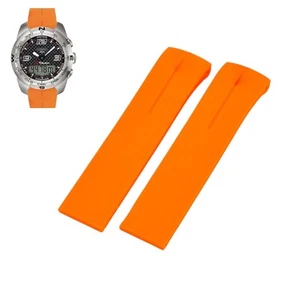 22mm Orange Rubber Strap For Tissot T-Touch II T0134201720700 T013420 - Picture 1 of 7