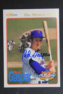 Rod Gaspar New York Mets 1994 Spectrum The Miracle of '69 #25 Autographed Card - Image 1 of 3